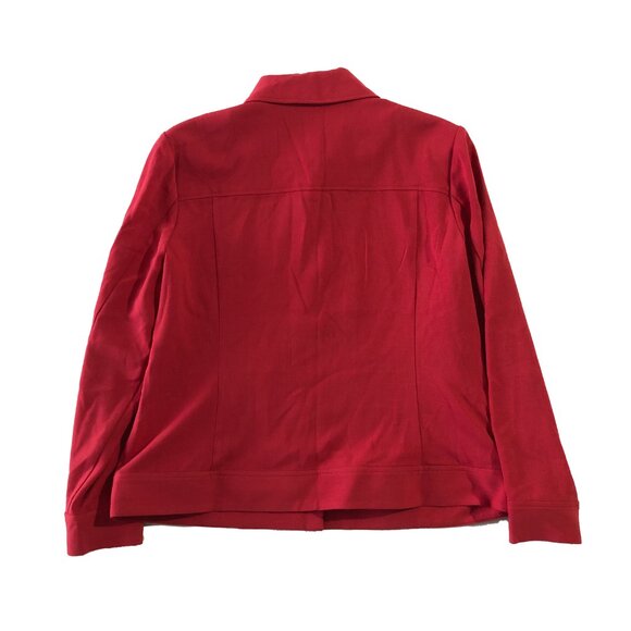 NWOT Draper's & Damon's Womens Size PL Red Button Down Blazer Jacket - Picture 8 of 8